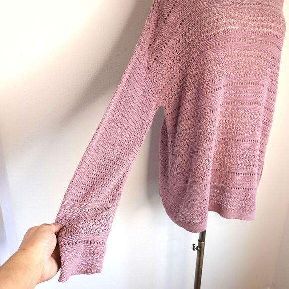 J.Jill Crocheted Sweater Pinkish Purple Size Large - Picture 9 of 11